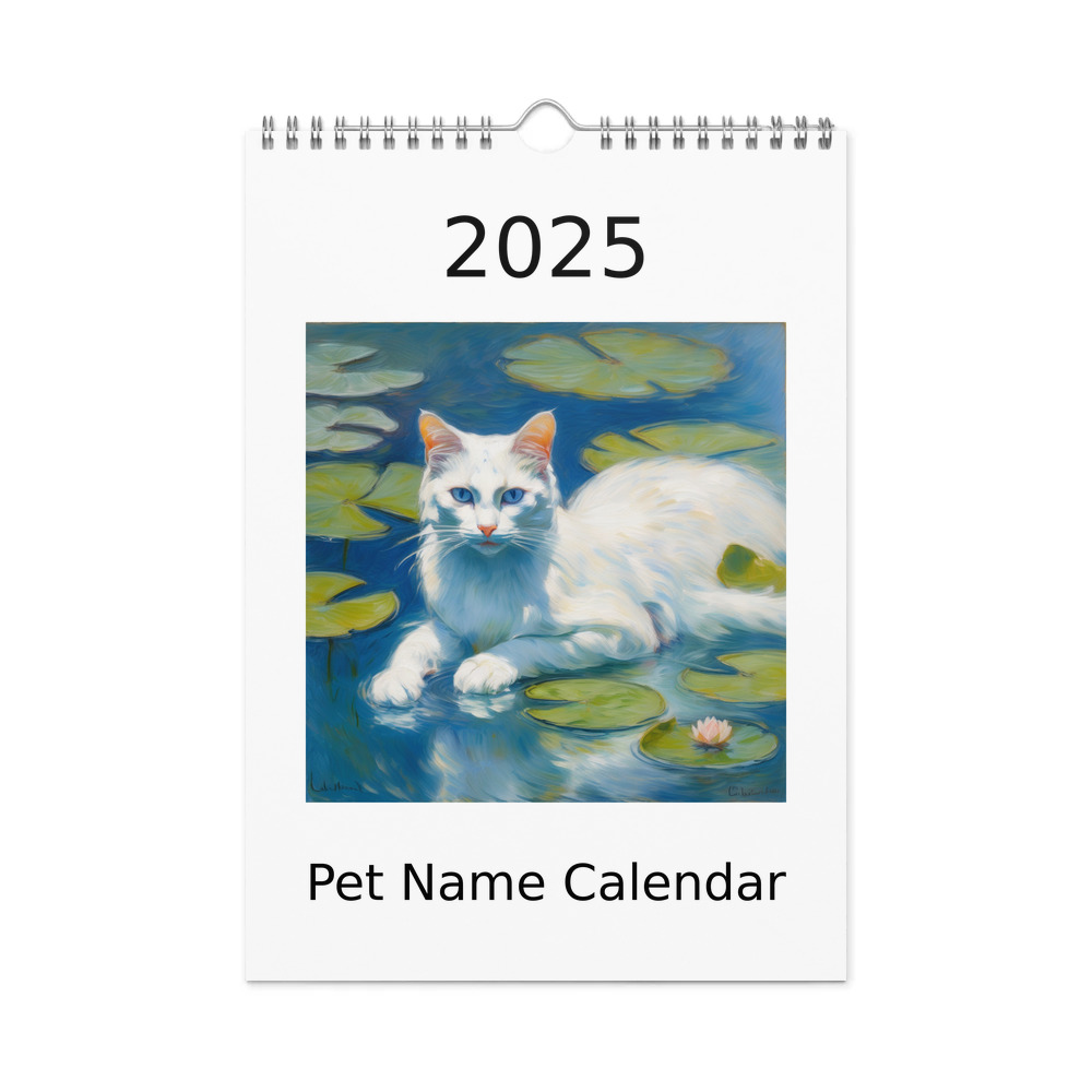 PugMug Custom White Companion Cat Wall Calendar (2026)