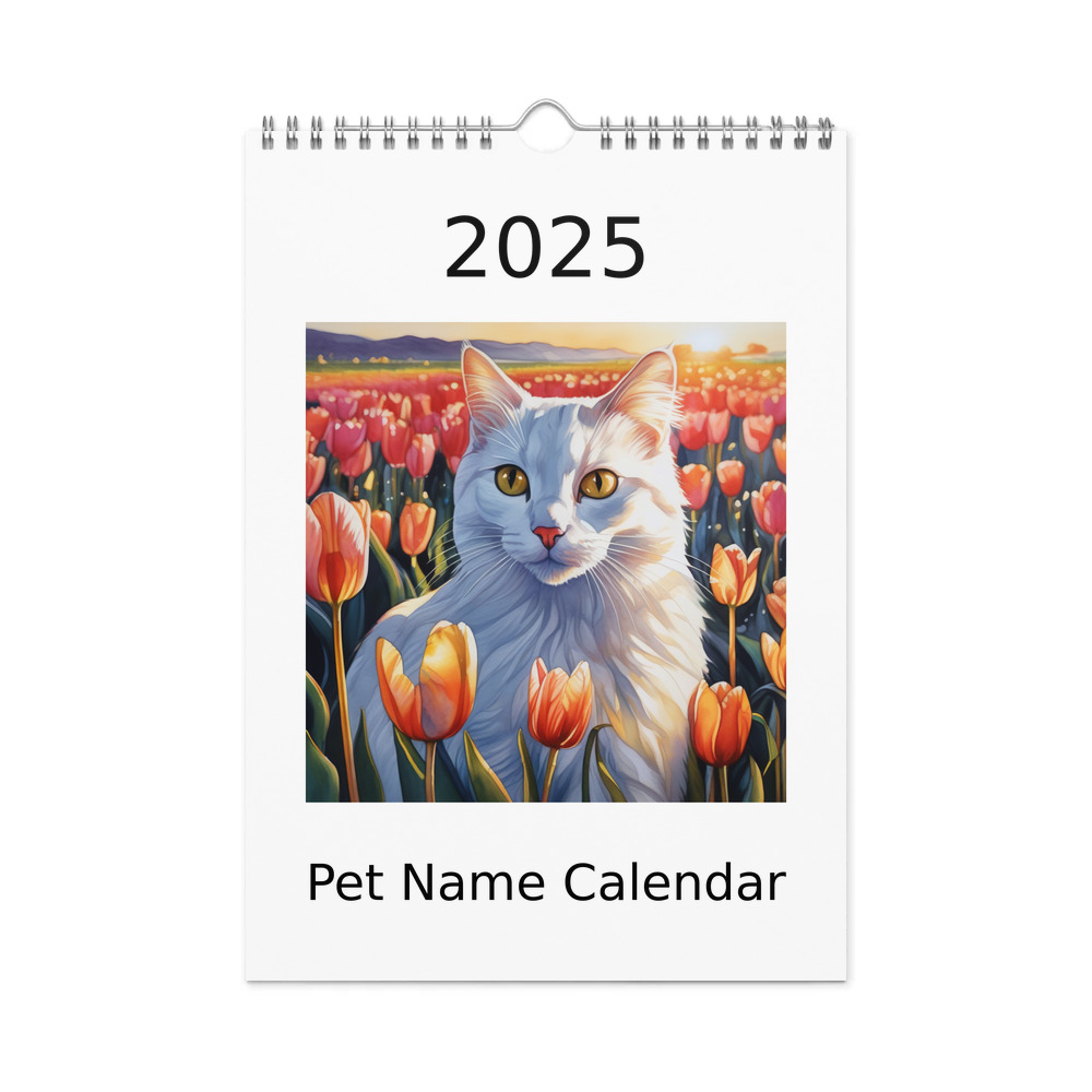 PugMug Custom White Companion Cat Wall Calendar (2026)