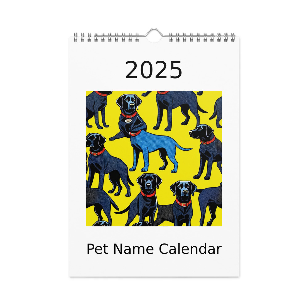 PugMug Custom Black Labrador Retriever Wall Calendar (2026)
