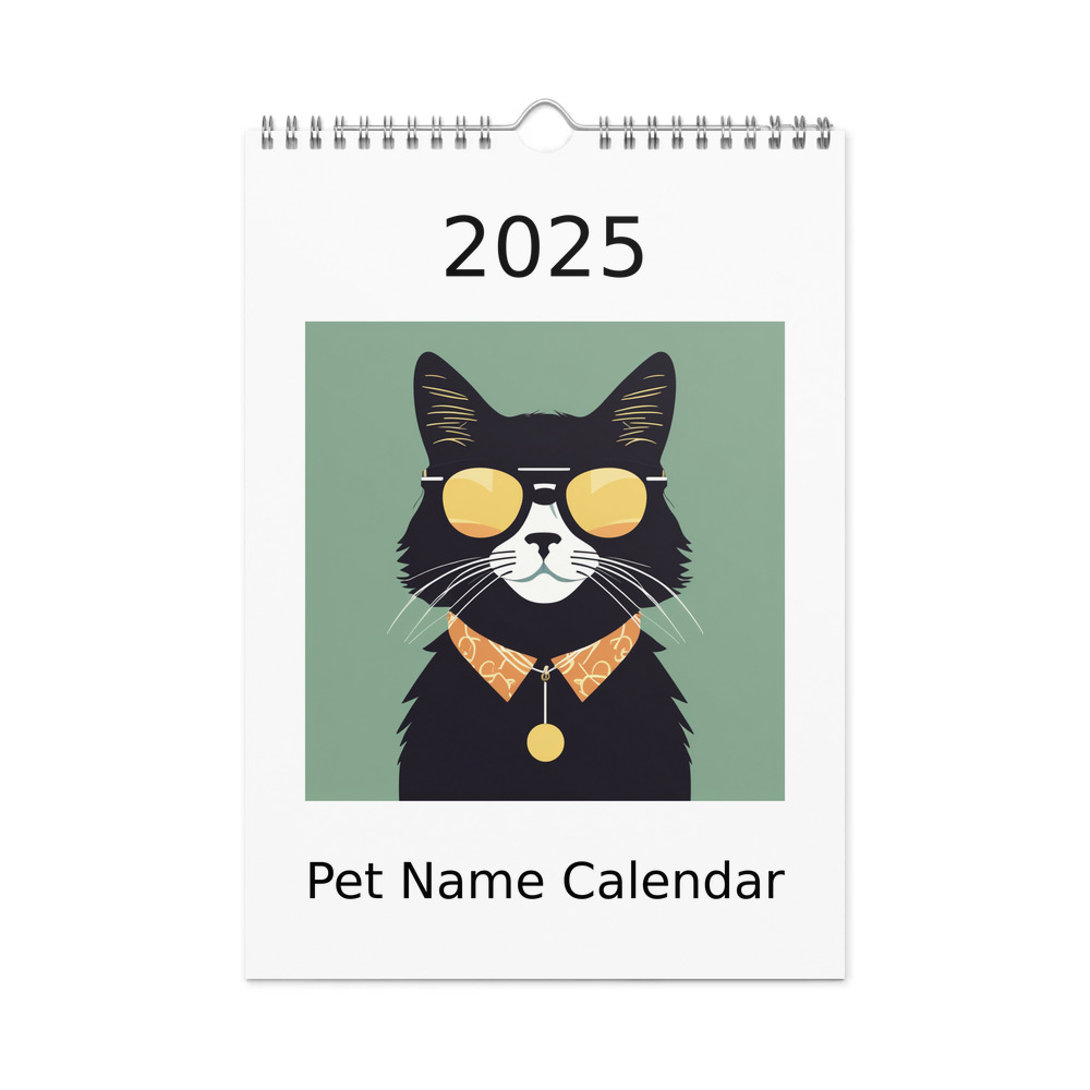 PugMug Custom Black Ragdoll Cat Wall Calendar (2026)