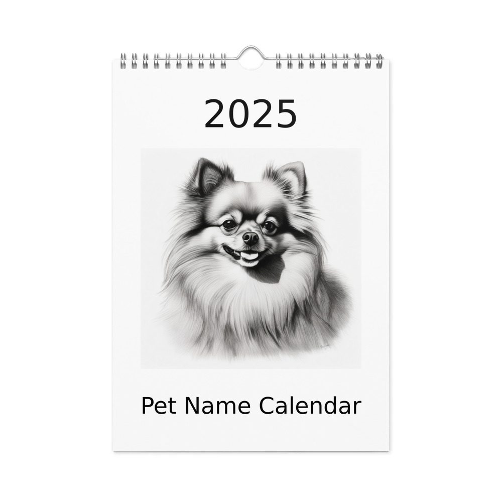 PugMug Custom Tan Pomeranian Wall Calendar (2026)