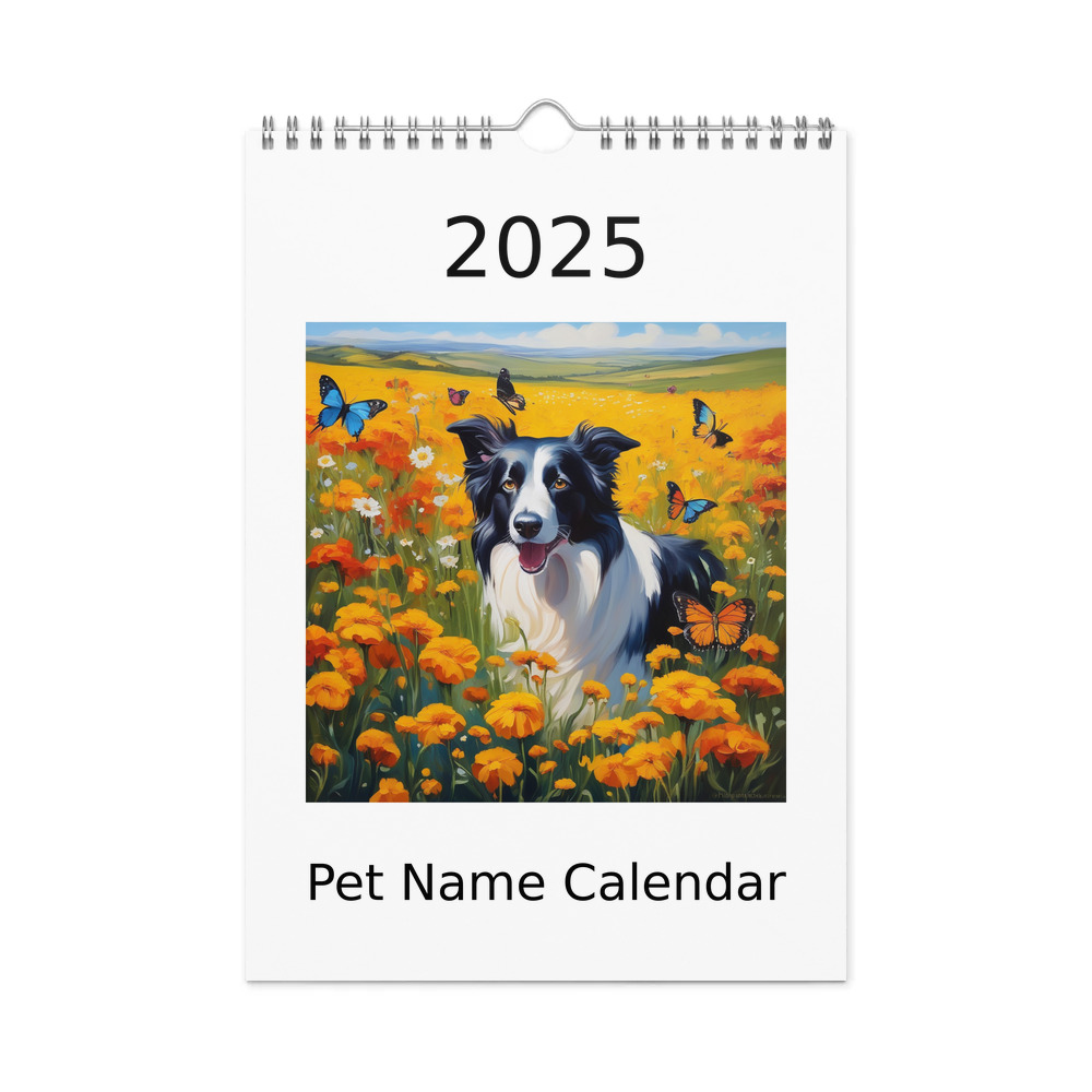 PugMug Custom Border Collie Wall Calendar (2026)