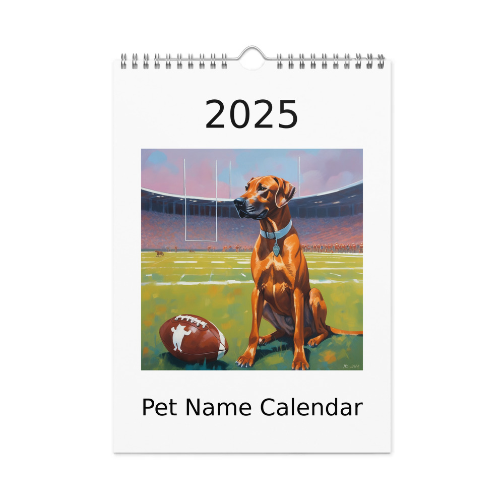 PugMug Custom Rhodesian Ridgeback Wall Calendar (2026)