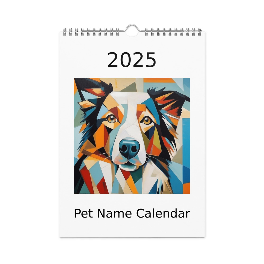 PugMug Custom Border Collie Wall Calendar (2026)