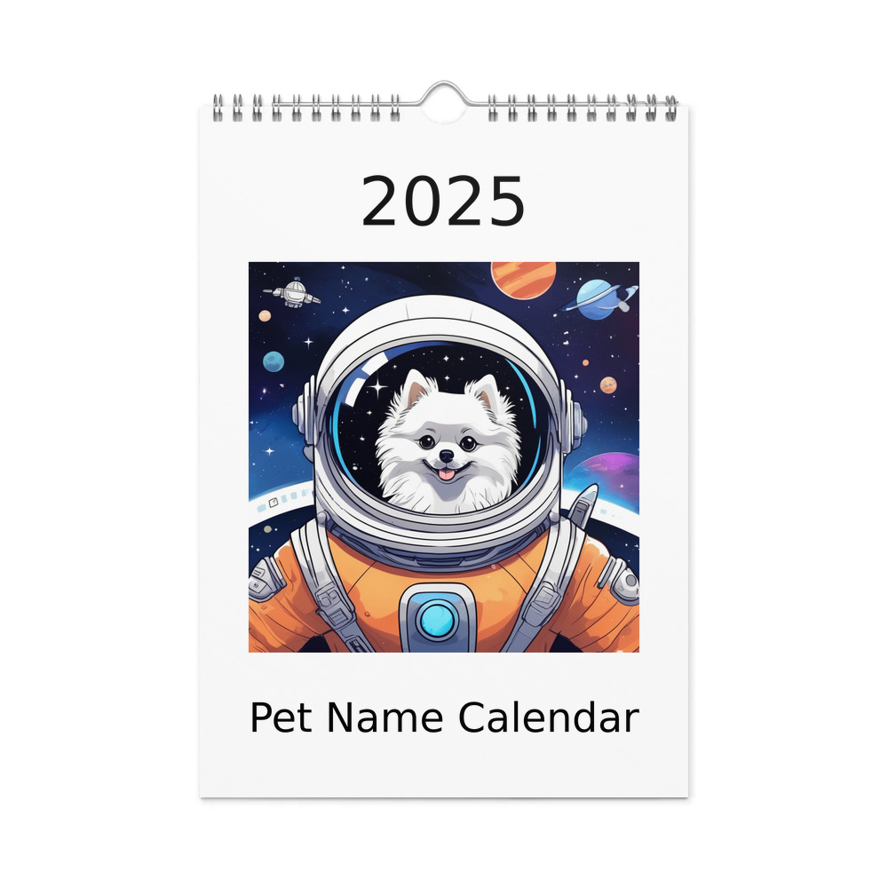 PugMug Custom White Pomeranian Wall Calendar (2026)