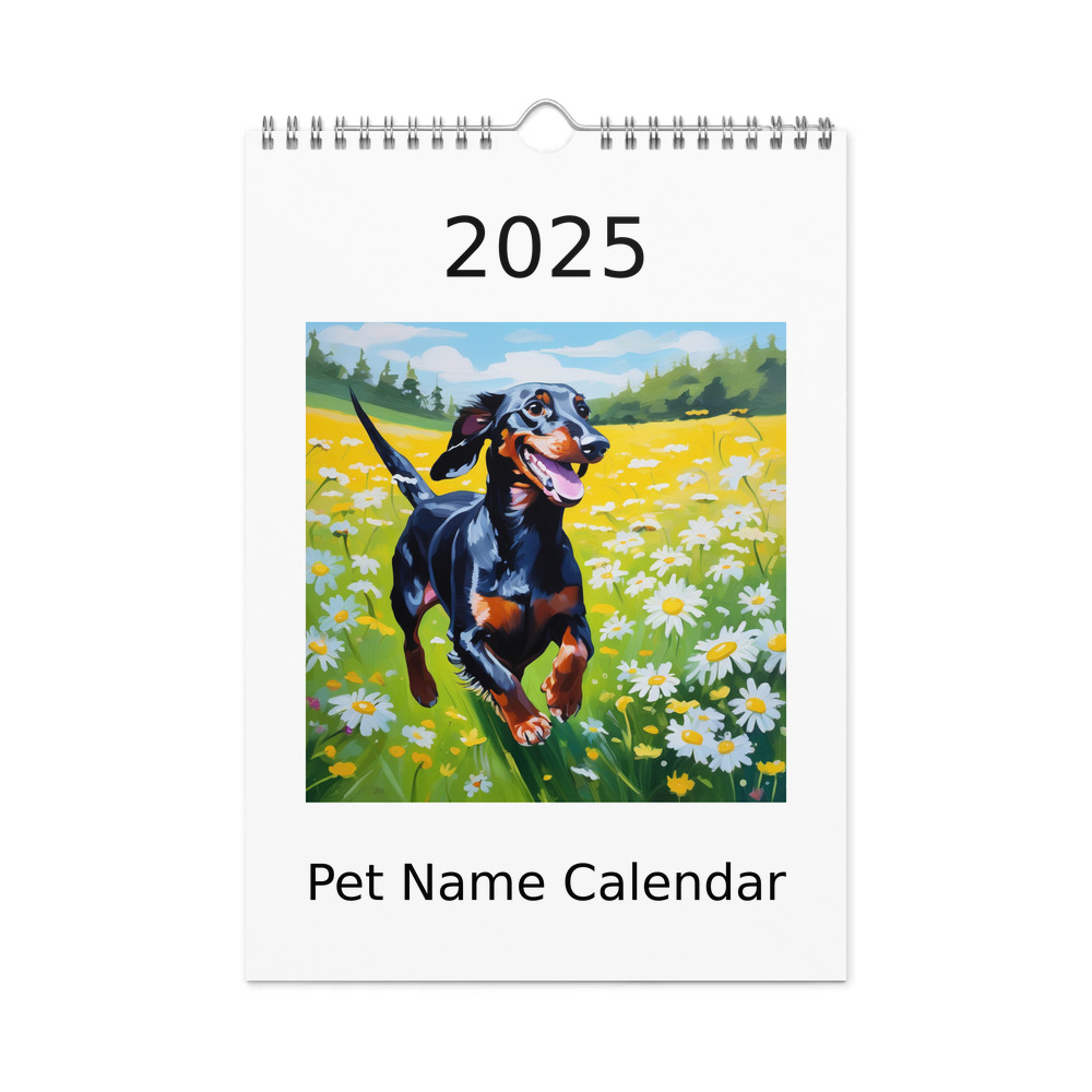PugMug Custom Black Dachshund Wall Calendar (2026)