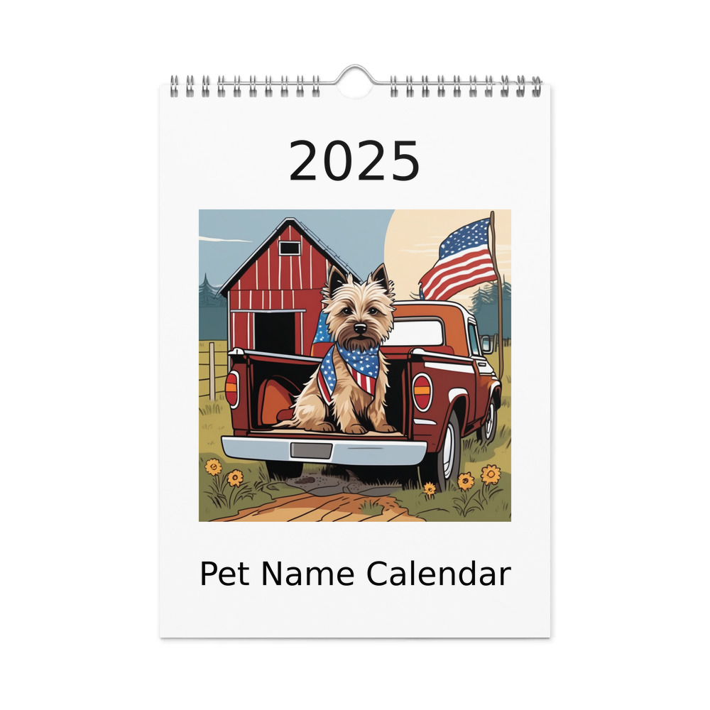 PugMug Custom Cairn Terrier Wall Calendar (2026)