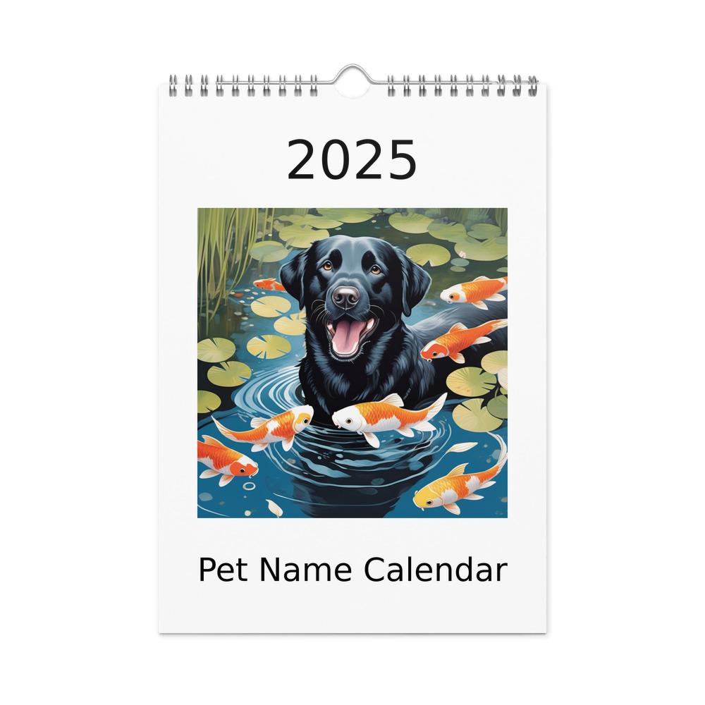 PugMug Custom Black Labrador Retriever Wall Calendar (2026)