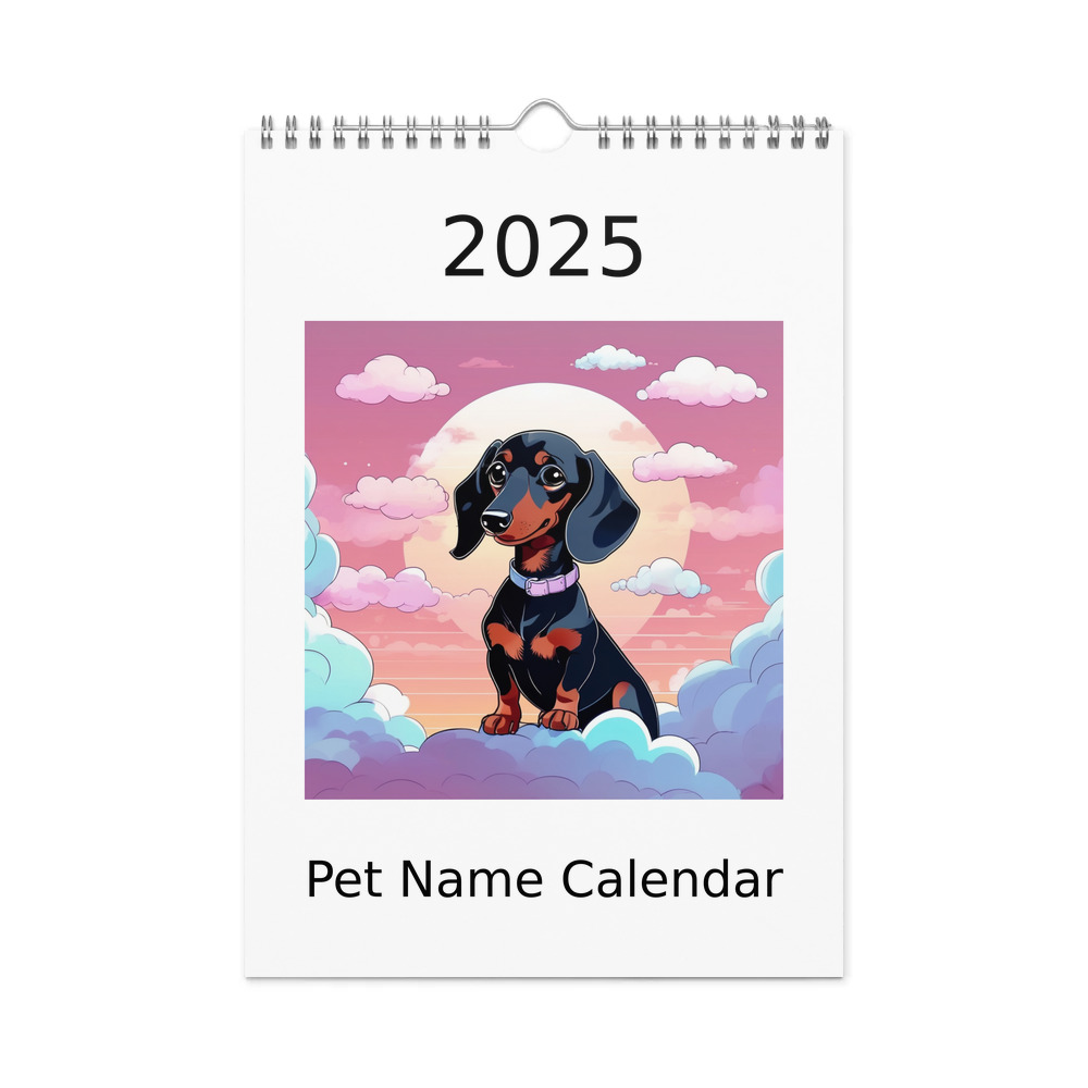 PugMug Custom Black Dachshund Wall Calendar (2026)
