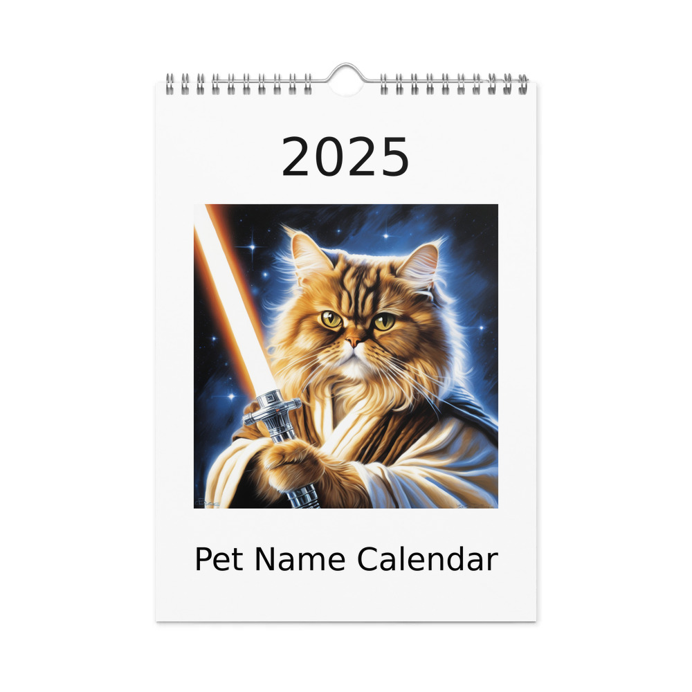 PugMug Custom Tabby Persian Cat Wall Calendar (2026)