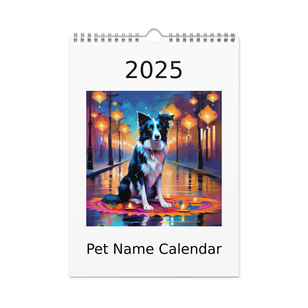 PugMug Custom Border Collie Wall Calendar (2026)
