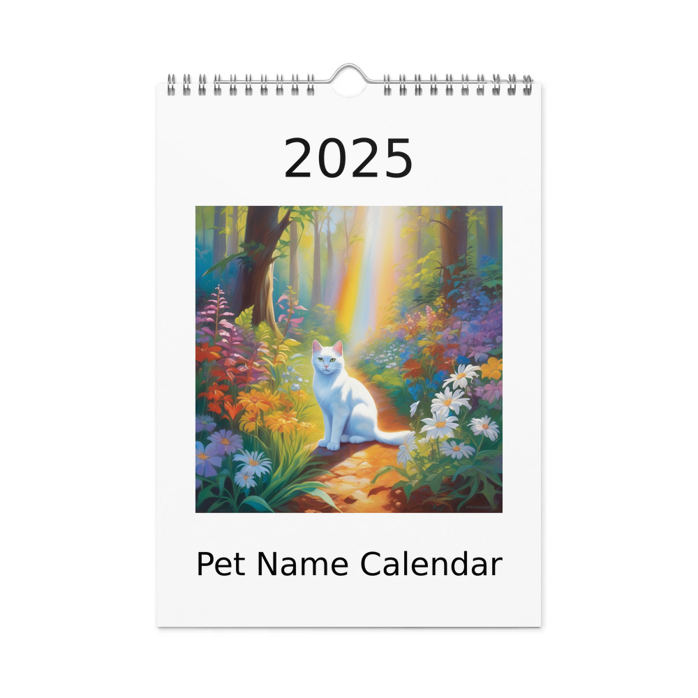 PugMug Custom White Companion Cat Wall Calendar (2026)
