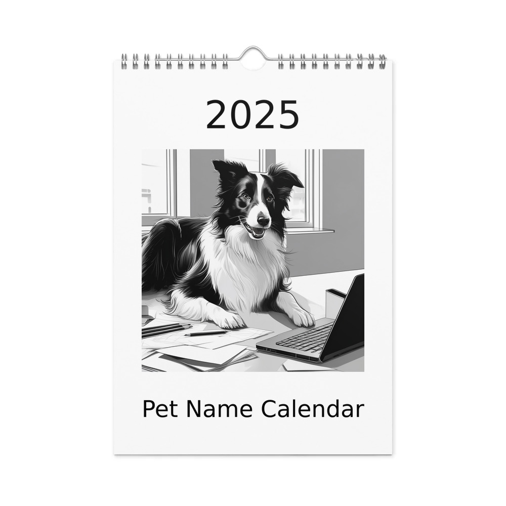 PugMug Custom Border Collie Wall Calendar (2026)