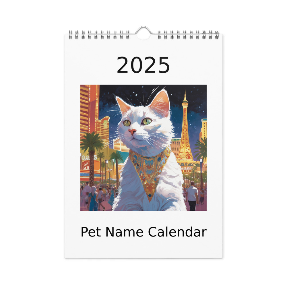 PugMug Custom White Companion Cat Wall Calendar (2026)