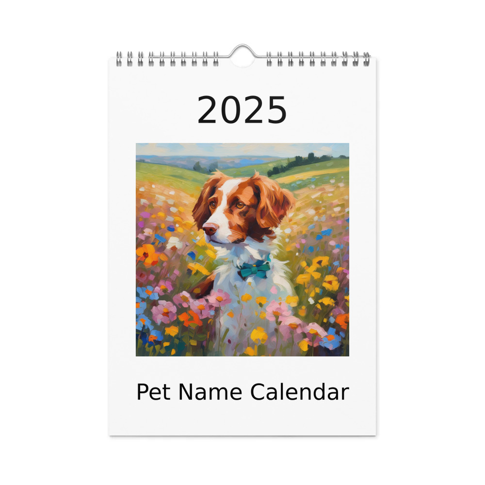 PugMug Custom Brittany Dog Wall Calendar (2026)