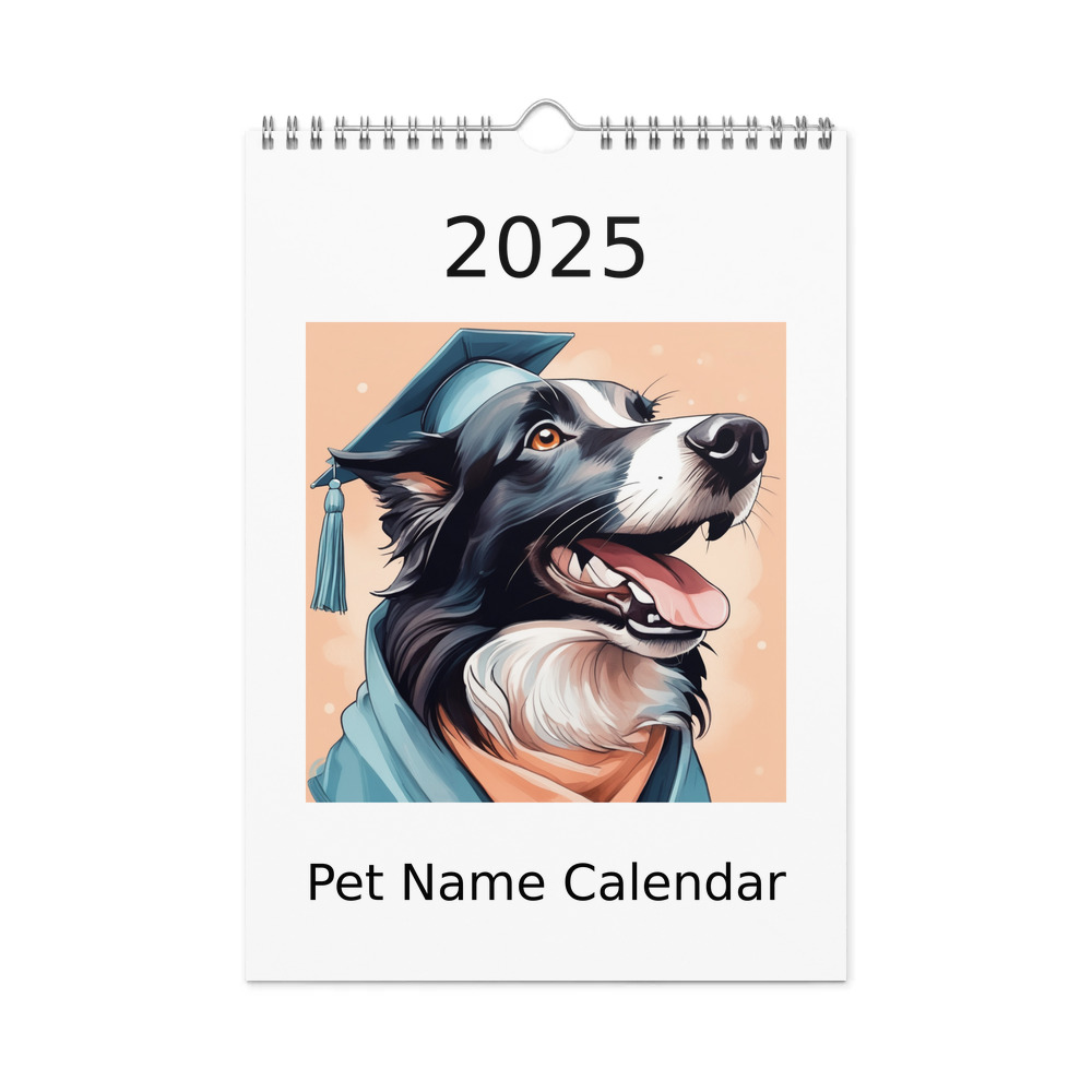 PugMug Custom Border Collie Wall Calendar (2026)
