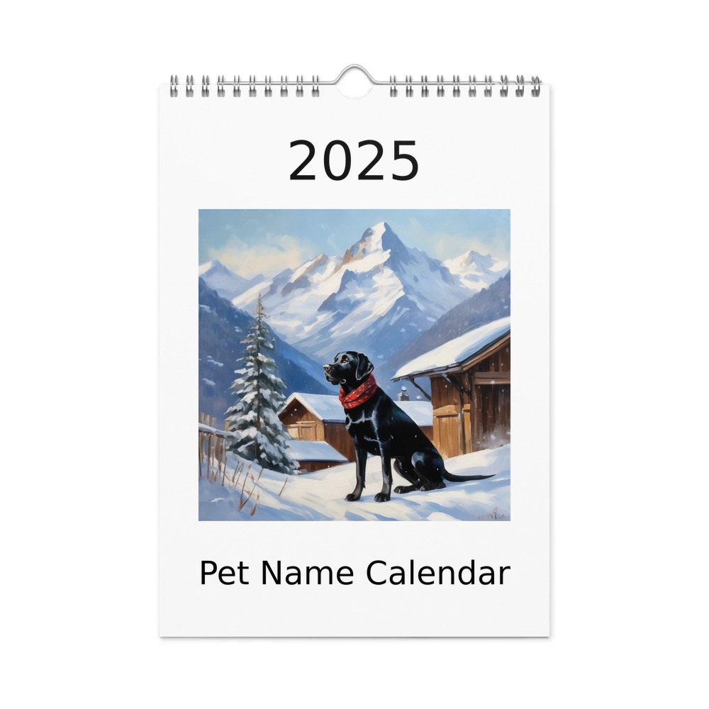 PugMug Custom Black Labrador Retriever Wall Calendar (2026)