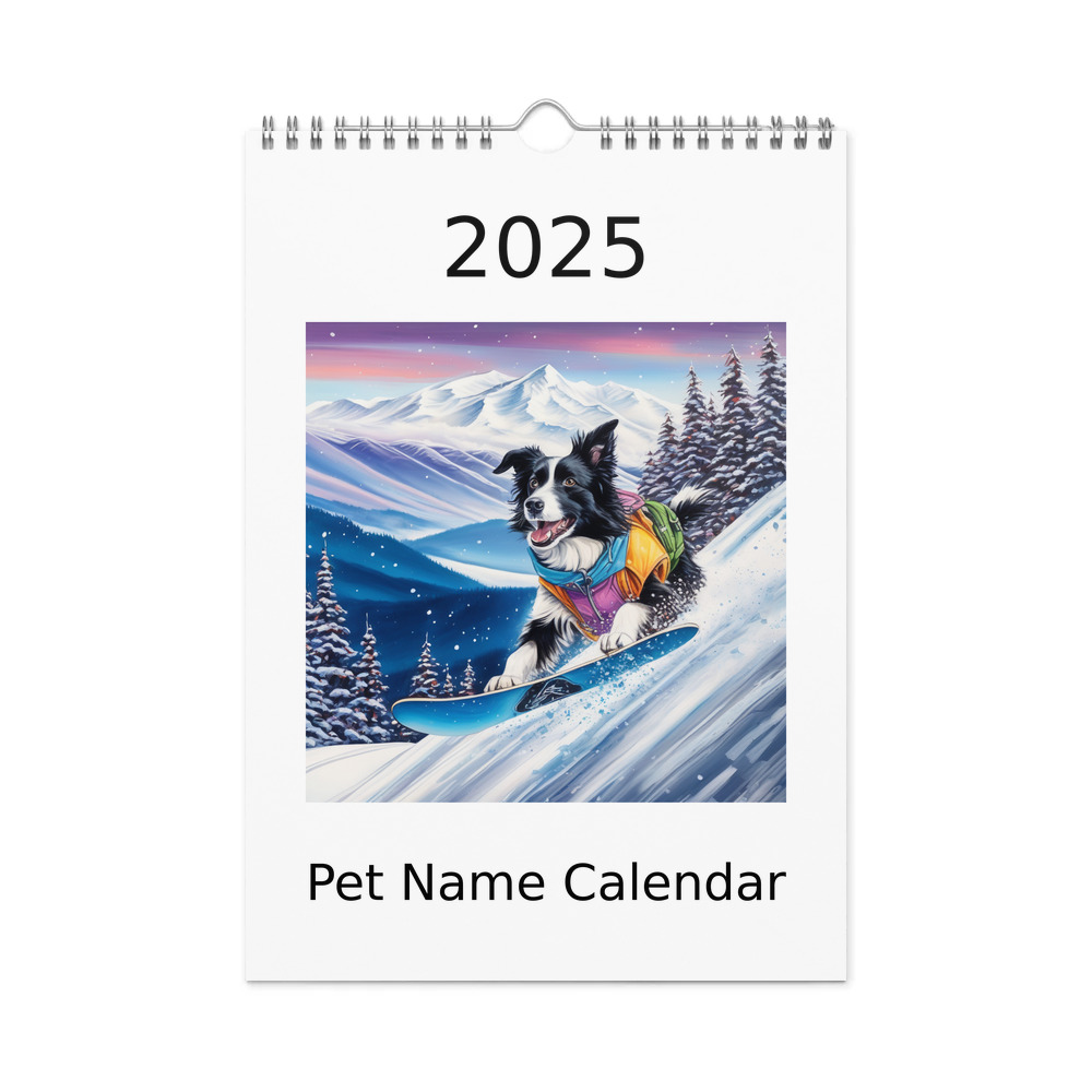 PugMug Custom Border Collie Wall Calendar (2026)