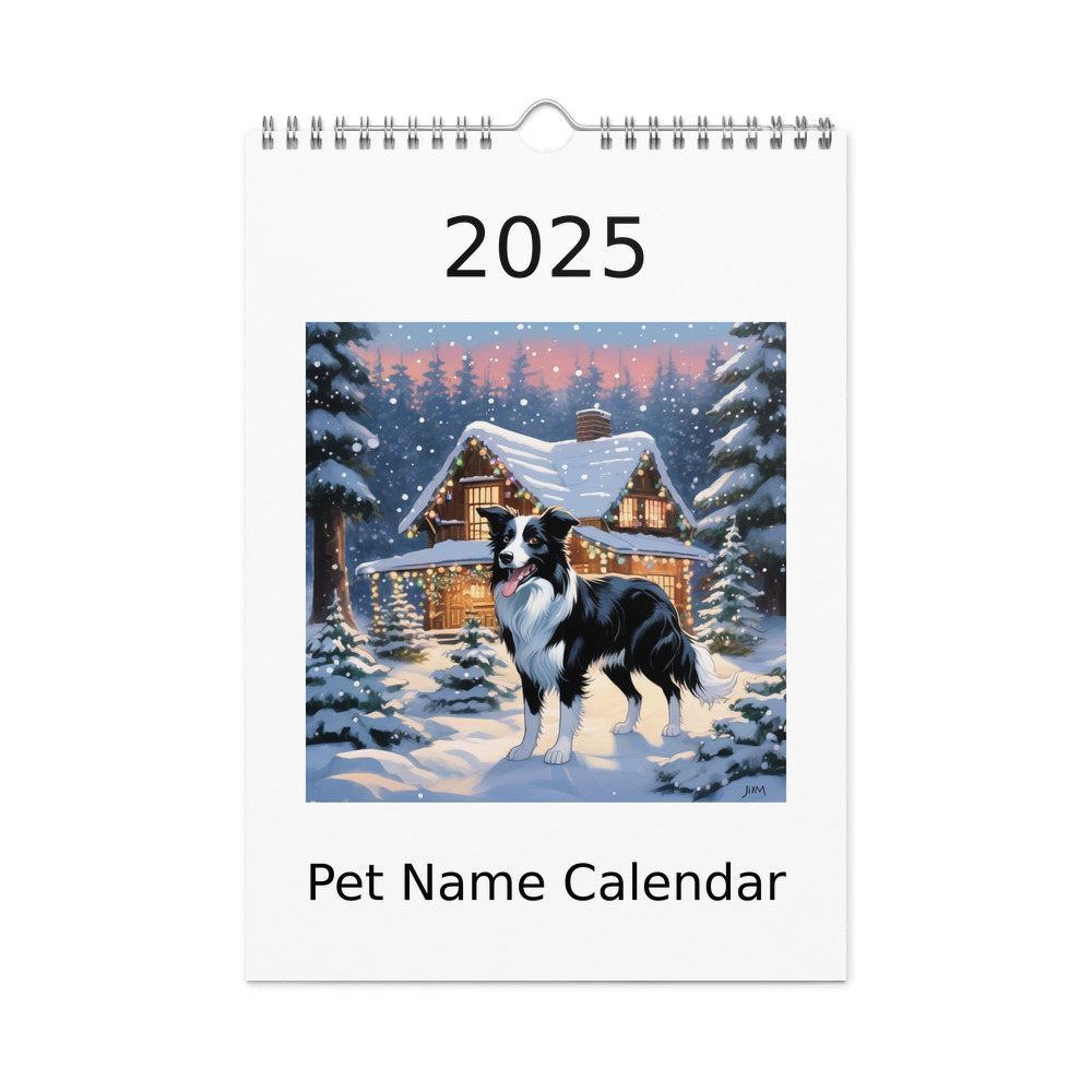 PugMug Custom Border Collie Wall Calendar (2026)