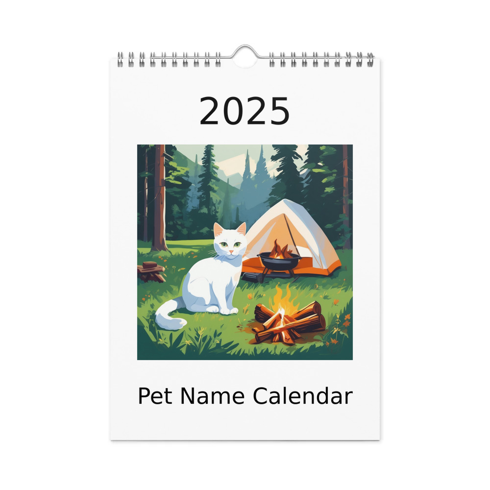 PugMug Custom White Companion Cat Wall Calendar (2026)