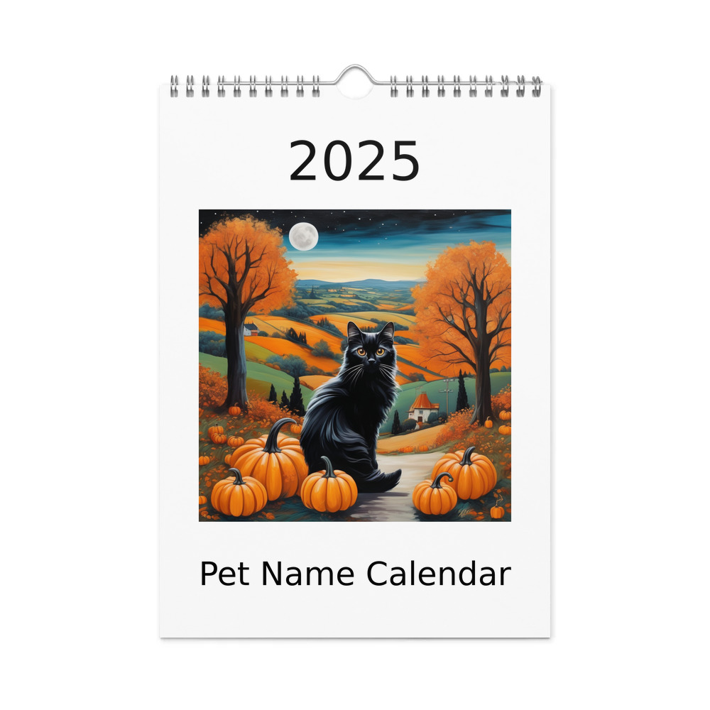 PugMug Custom Black Ragdoll Cat Wall Calendar (2026)