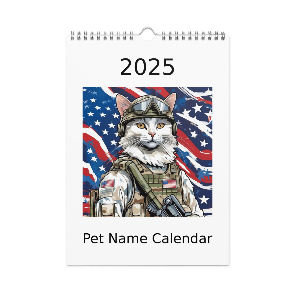 PugMug Custom White Companion Cat Wall Calendar (2026)