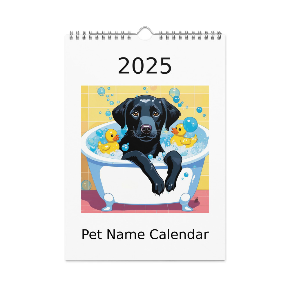 PugMug Custom Black Labrador Retriever Wall Calendar (2026)