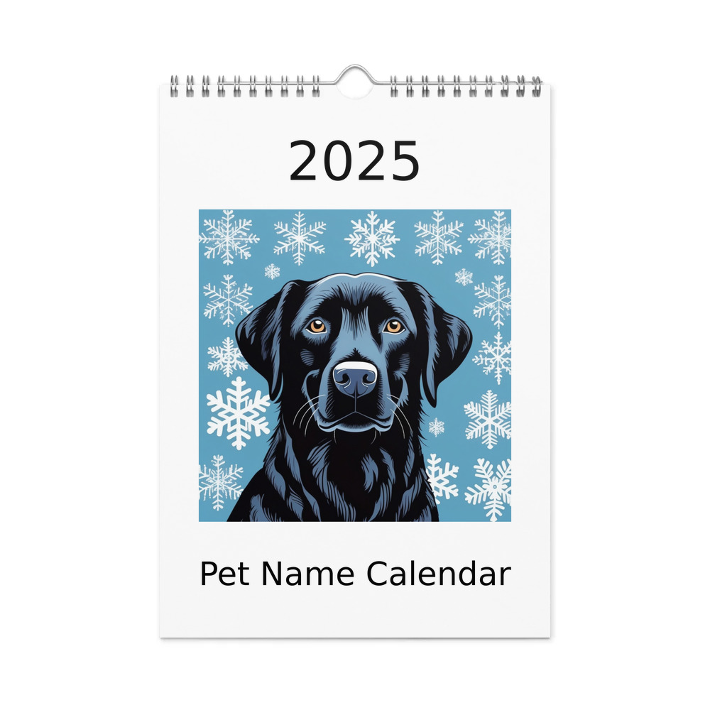 PugMug Custom Black Labrador Retriever Wall Calendar (2026)