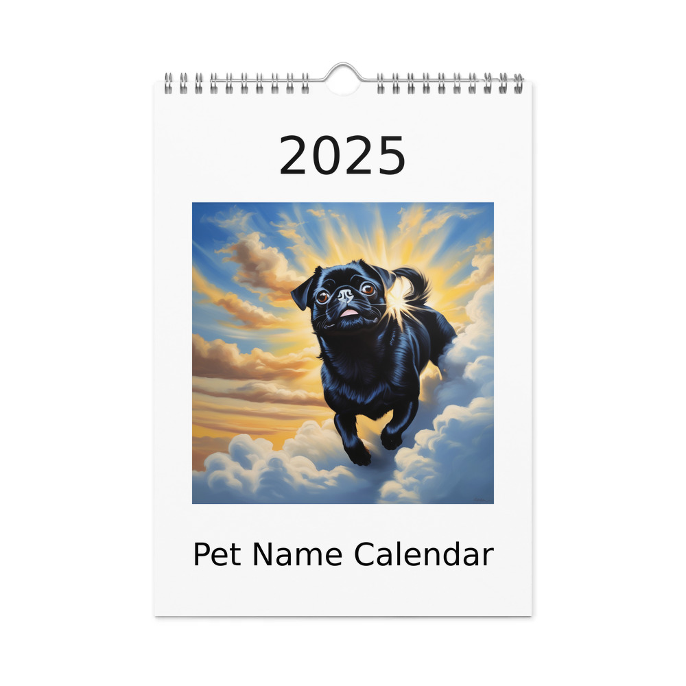 PugMug Custom Black Pug Wall Calendar (2026)