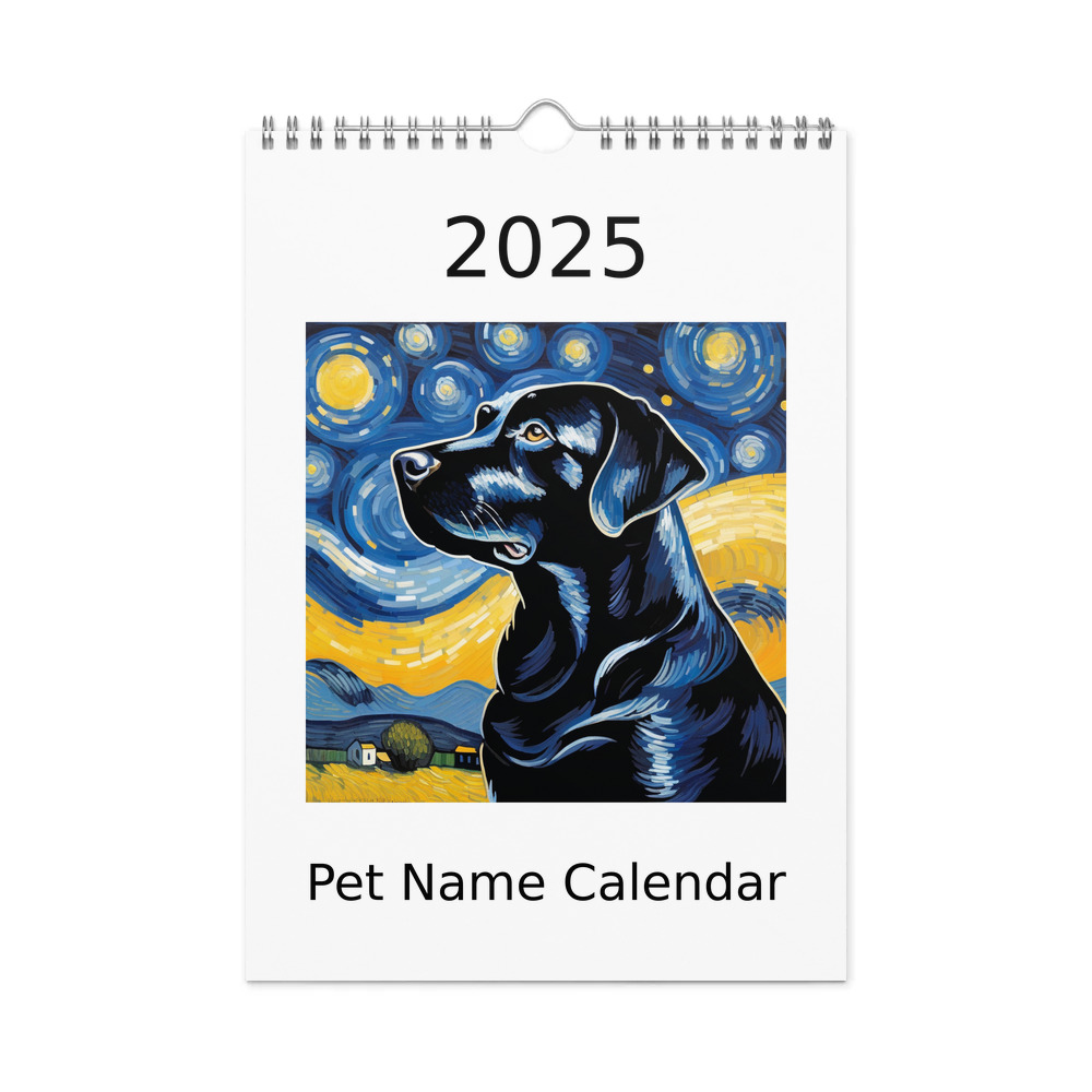 PugMug Custom Black Labrador Retriever Wall Calendar (2026)