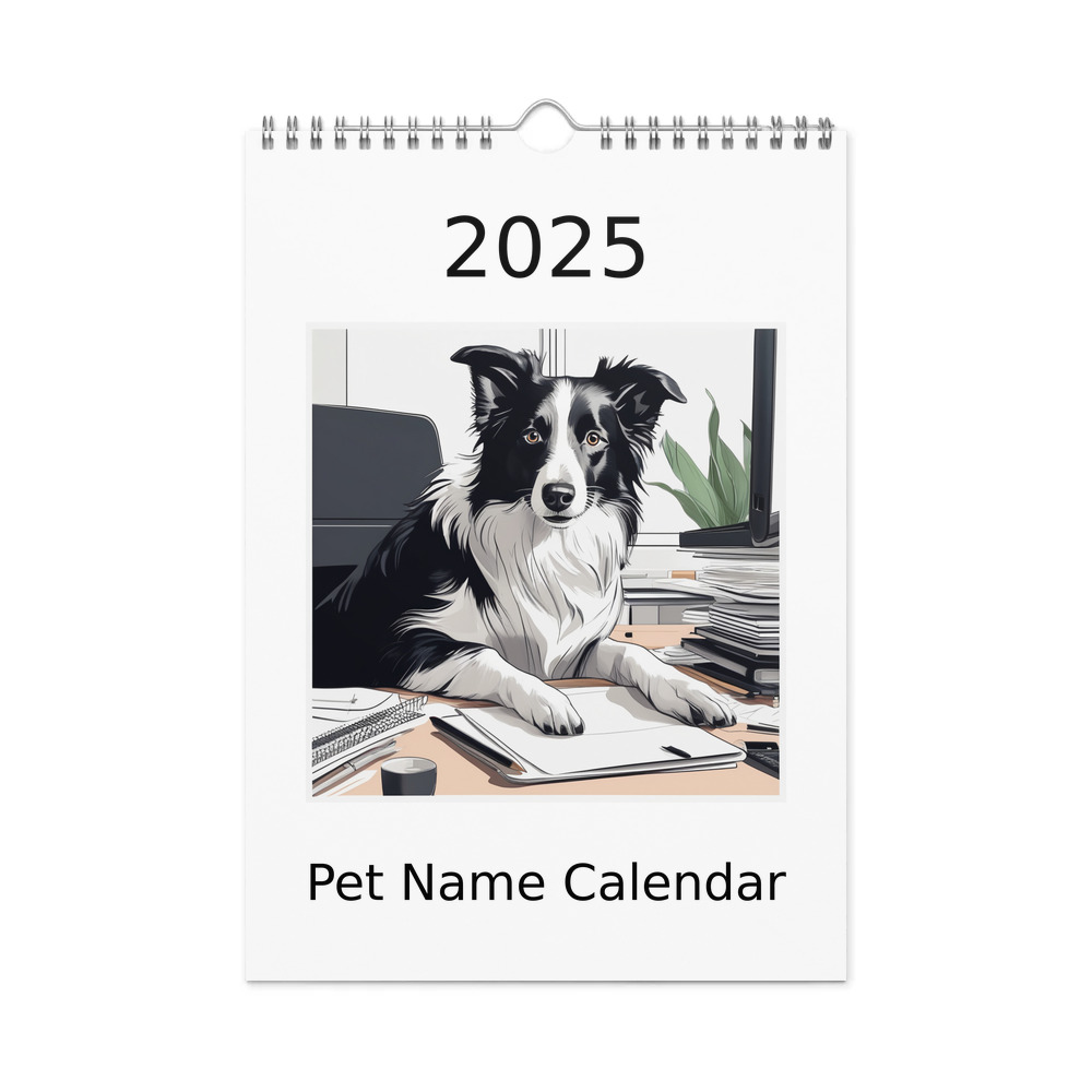 PugMug Custom Border Collie Wall Calendar (2026)