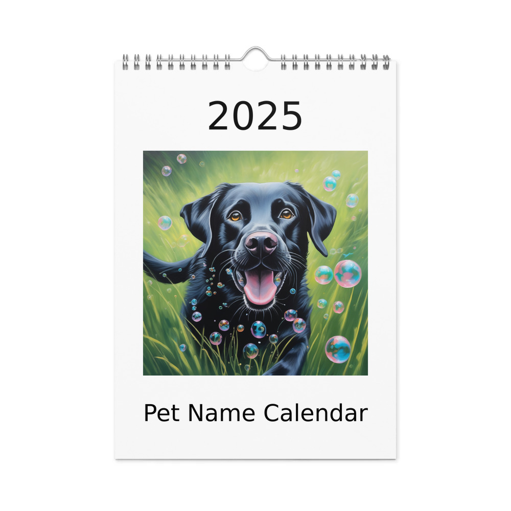 PugMug Custom Black Labrador Retriever Wall Calendar (2026)
