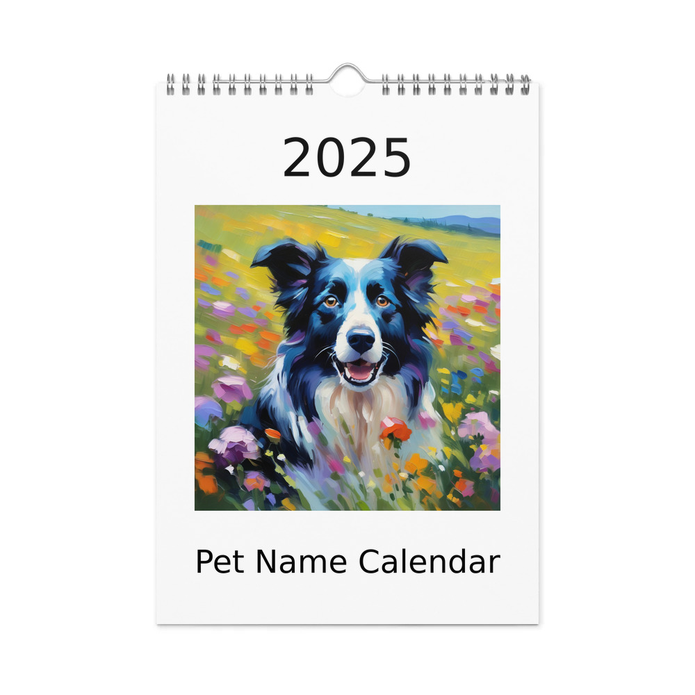 PugMug Custom Border Collie Wall Calendar (2026)