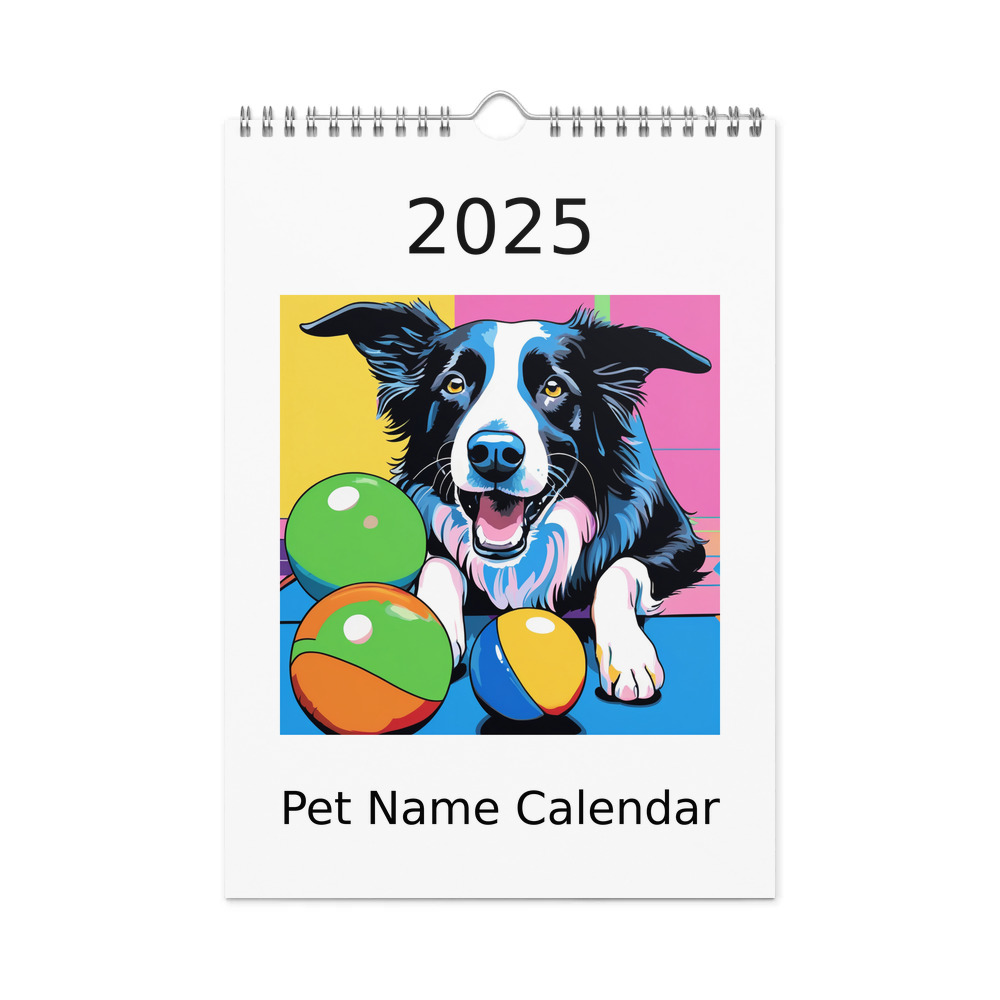 PugMug Custom Border Collie Wall Calendar (2026)