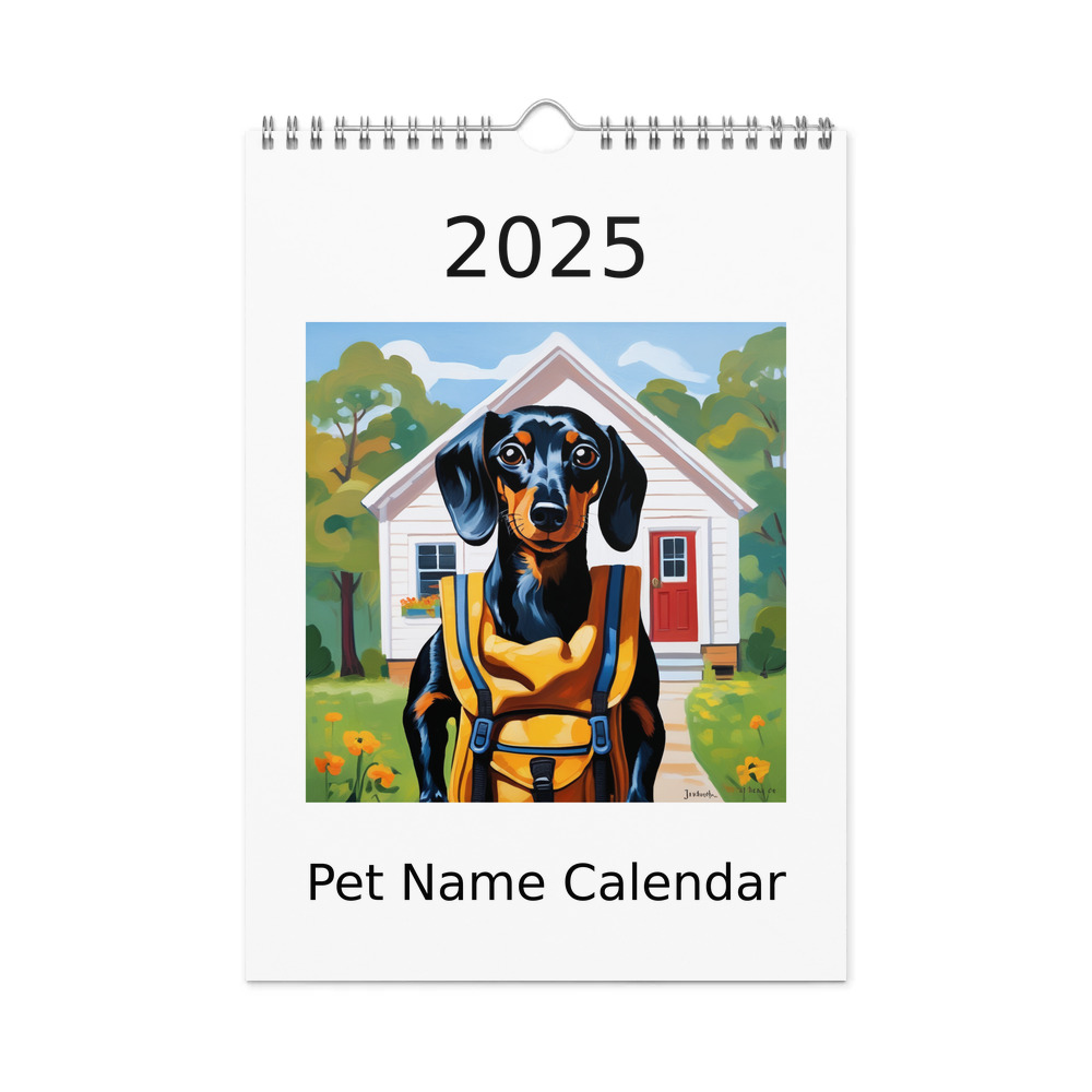 PugMug Custom Black Dachshund Wall Calendar (2026)