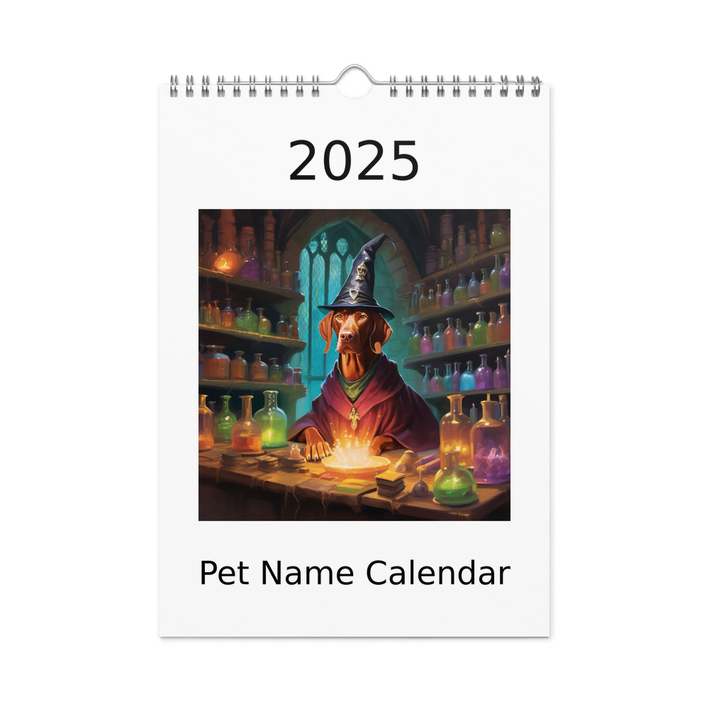 PugMug Custom Vizsla Wall Calendar (2026)