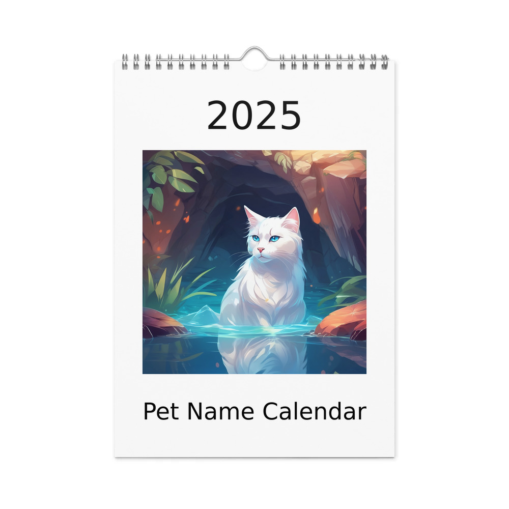 PugMug Custom White Companion Cat Wall Calendar (2026)