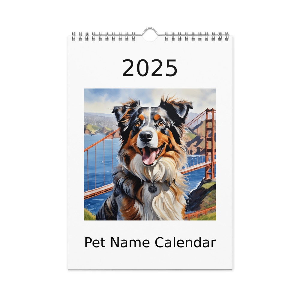 PugMug Custom Australian Shepherd Dog Wall Calendar (2026)