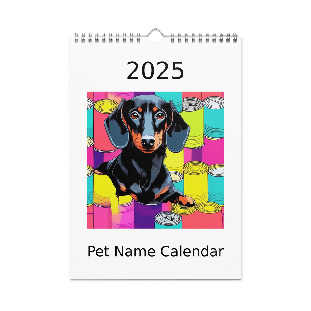 PugMug Custom Black Dachshund Wall Calendar (2026)