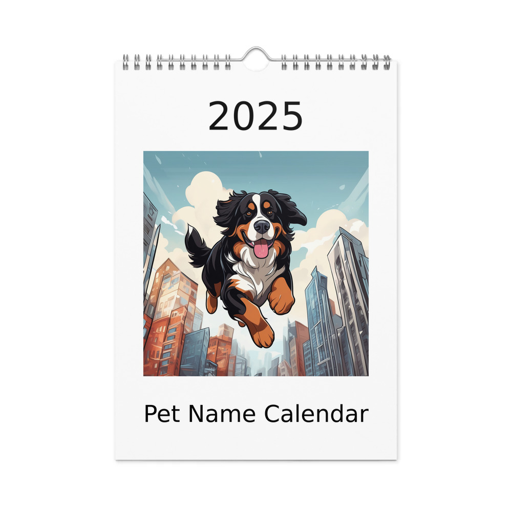PugMug Custom Bernese Mountain Dog Wall Calendar (2026)