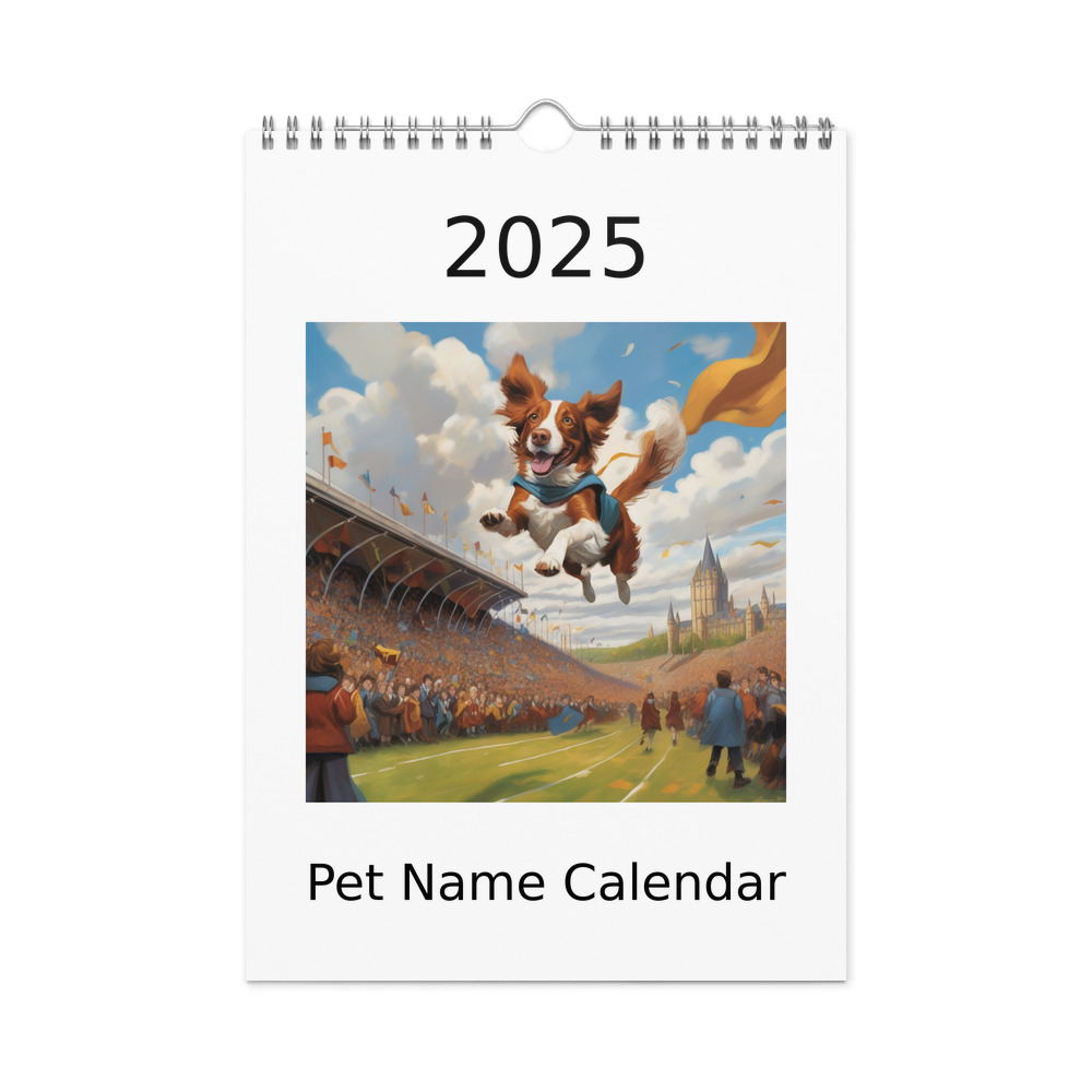PugMug Custom Brittany Dog Wall Calendar (2026)