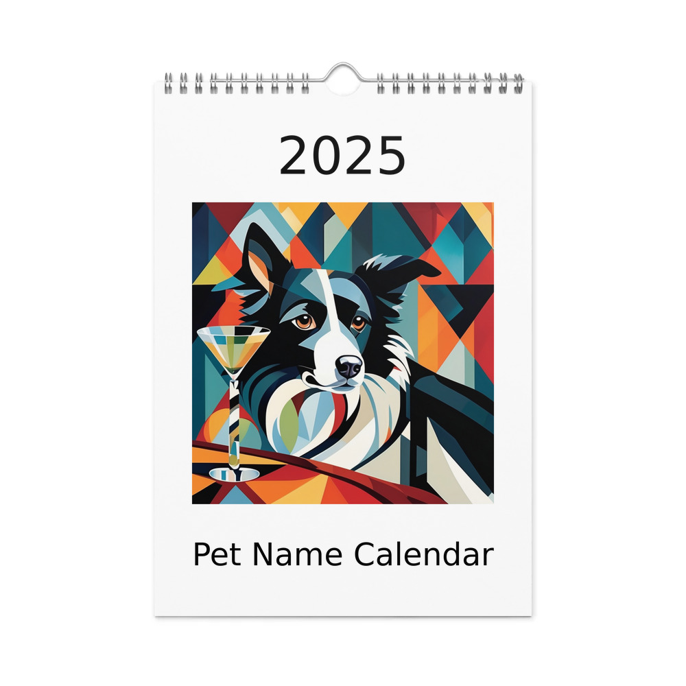 PugMug Custom Border Collie Wall Calendar (2026)