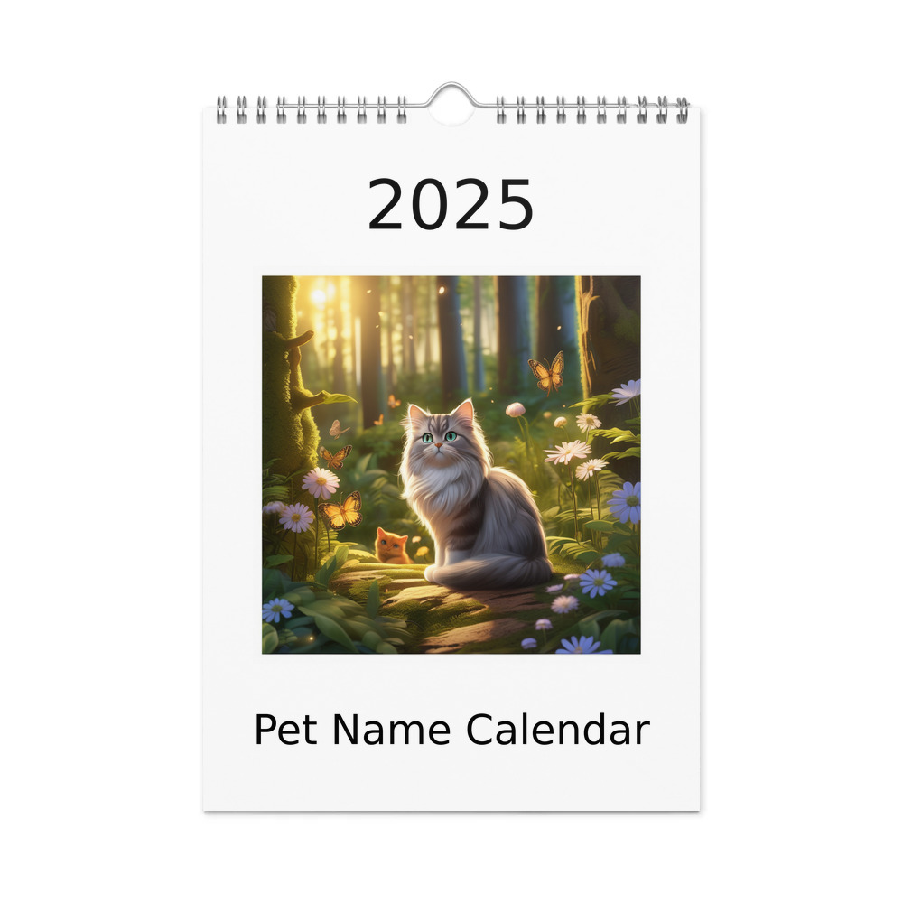 PugMug Custom Tabby Persian Cat Wall Calendar (2026)