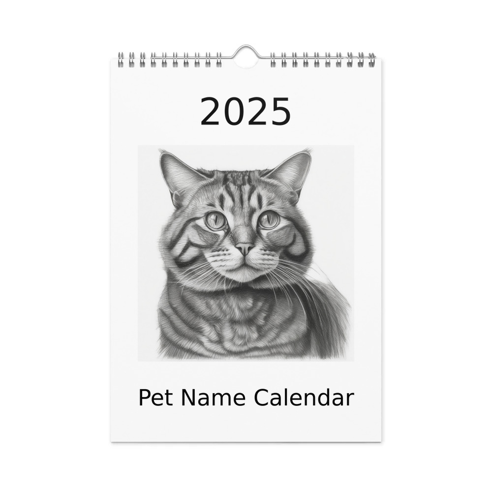 PugMug Custom Tabby Exotic Cat Wall Calendar (2026)