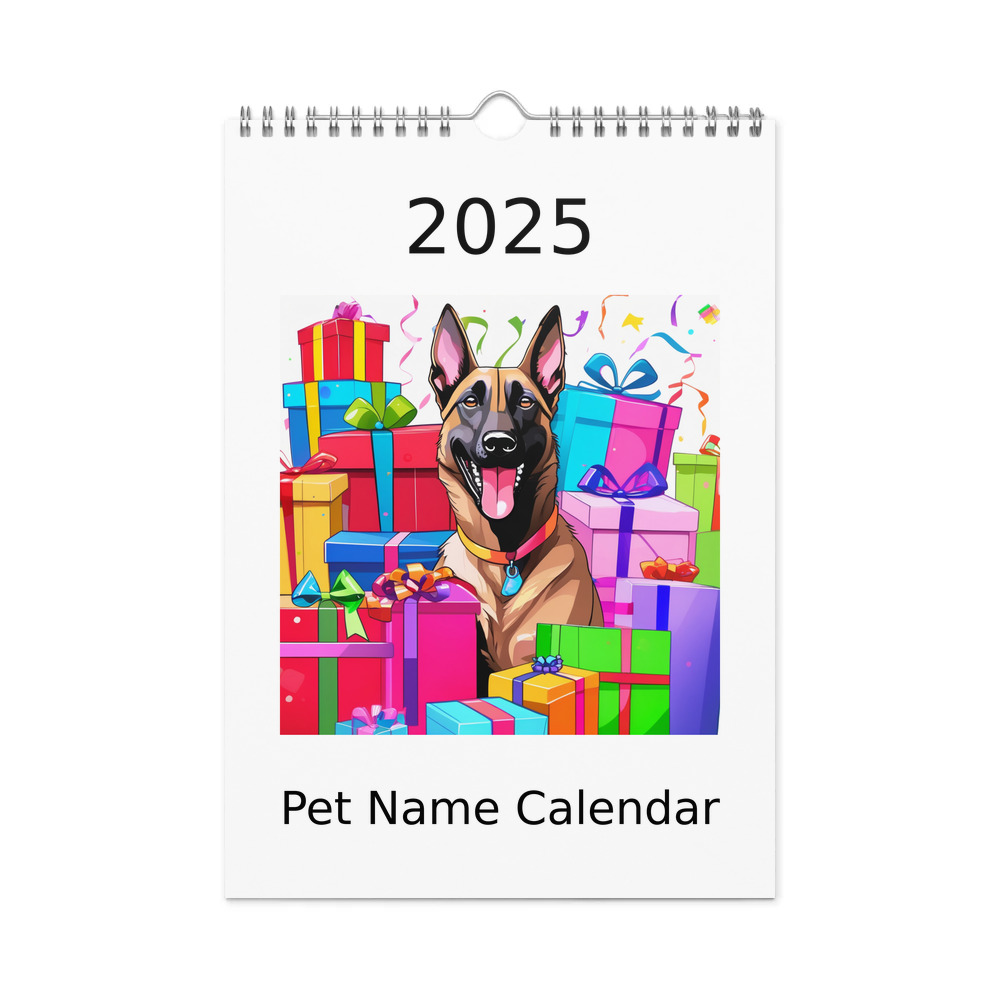 PugMug Custom Belgian Malinois Wall Calendar (2026)