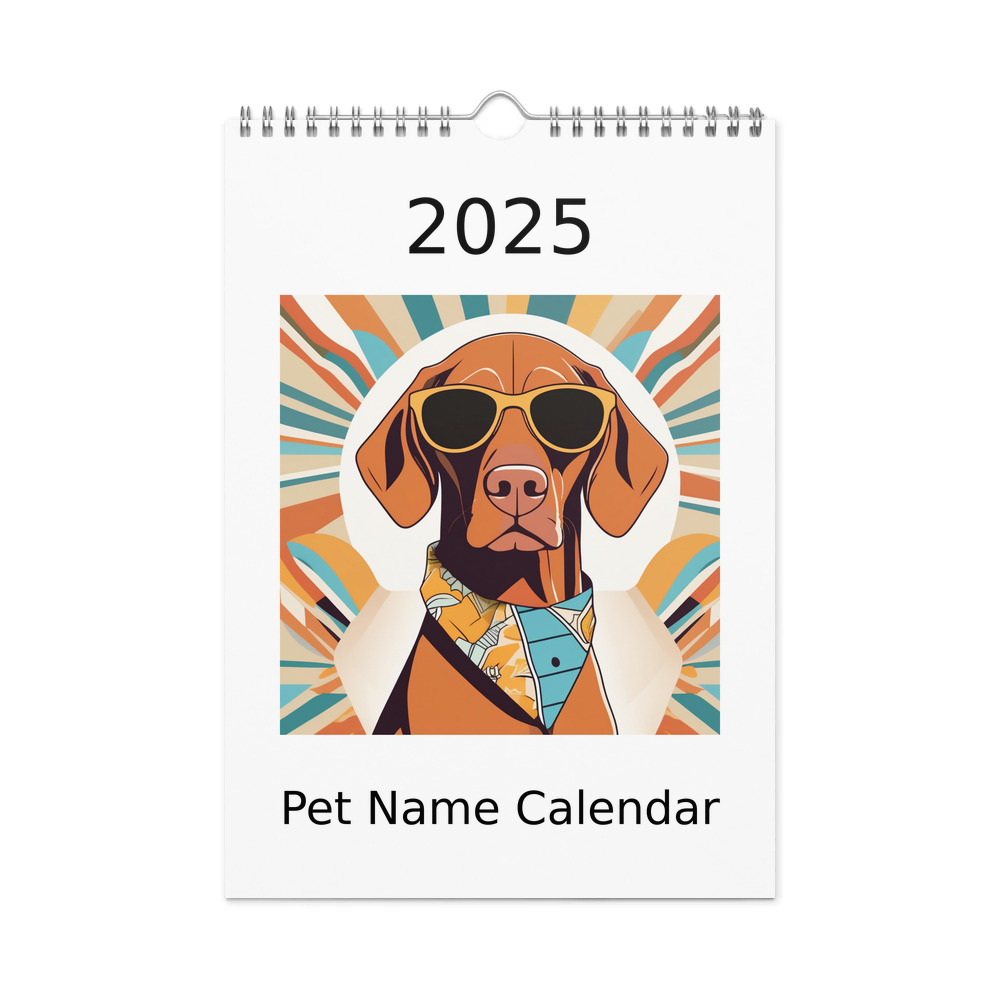 PugMug Custom Vizsla Wall Calendar (2026)