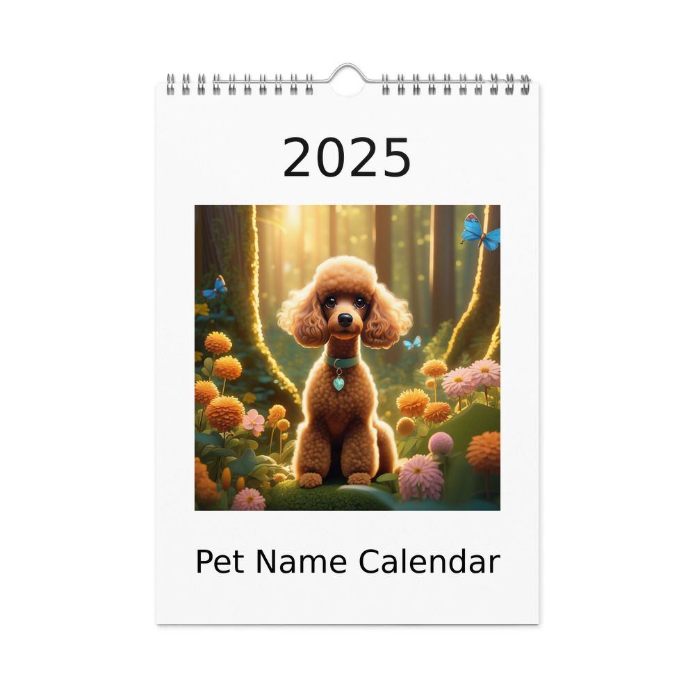 PugMug Custom Tan Poodle Wall Calendar (2026)
