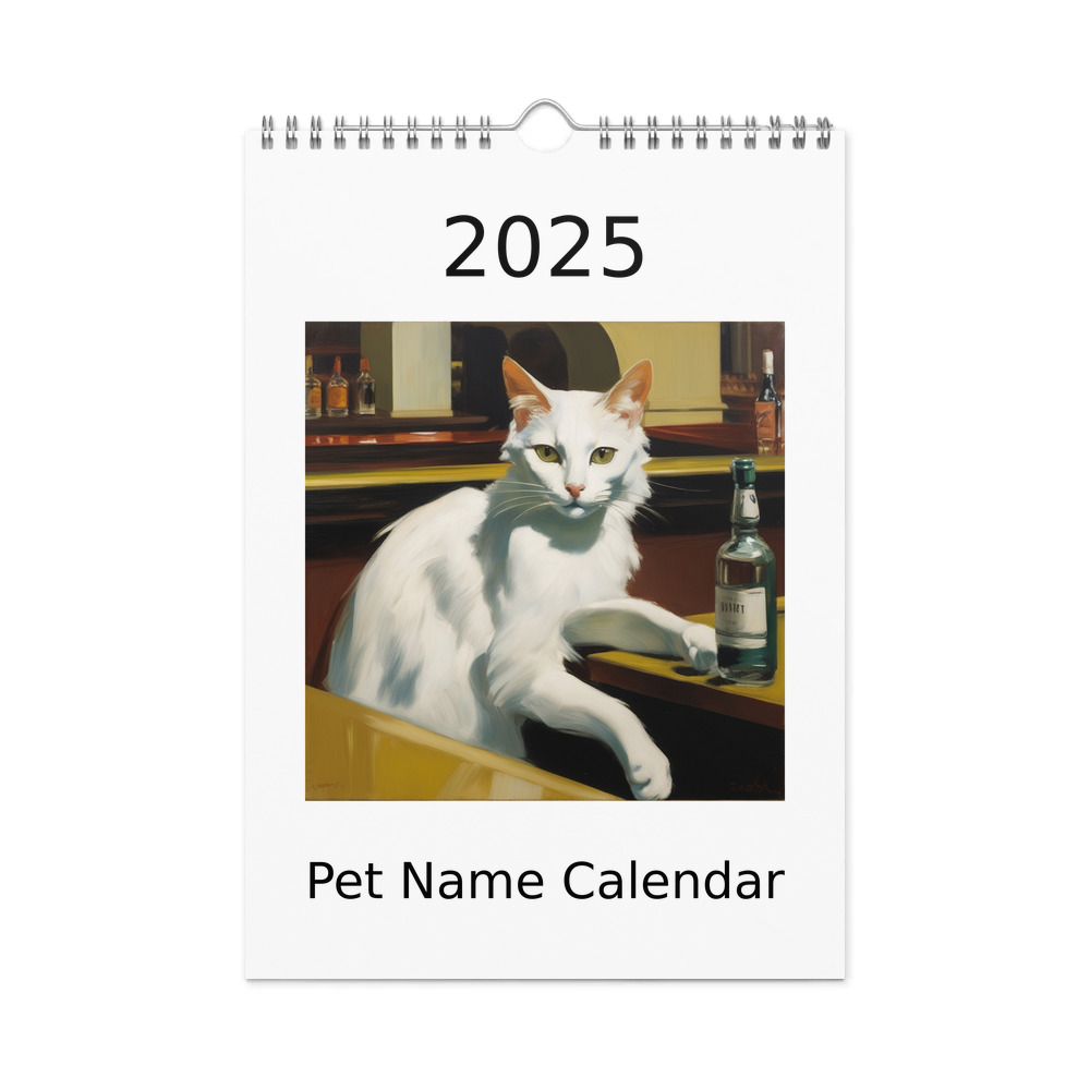 PugMug Custom White Companion Cat Wall Calendar (2026)