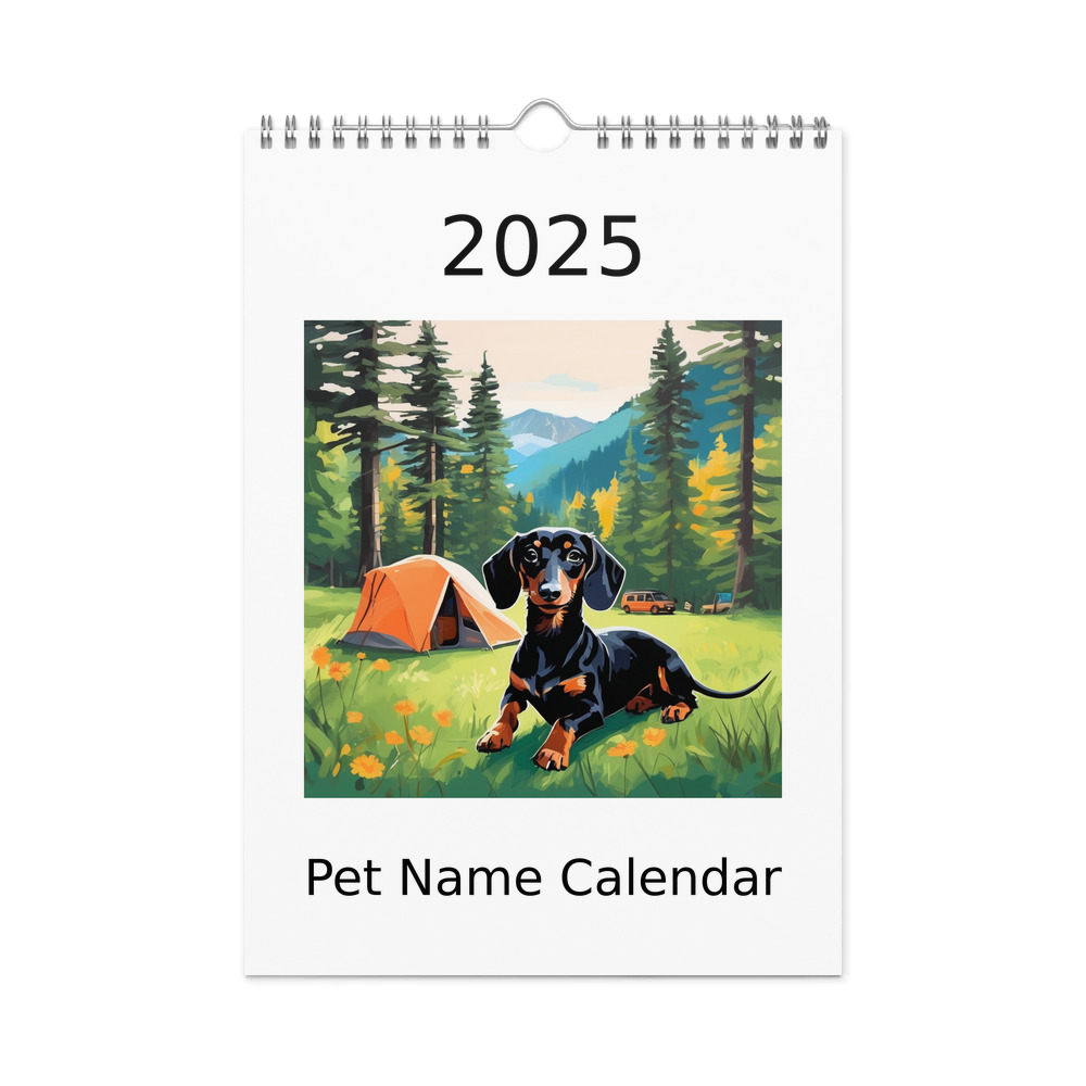 PugMug Custom Black Dachshund Wall Calendar (2026)