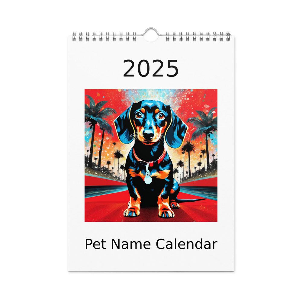 PugMug Custom Black Dachshund Wall Calendar (2026)